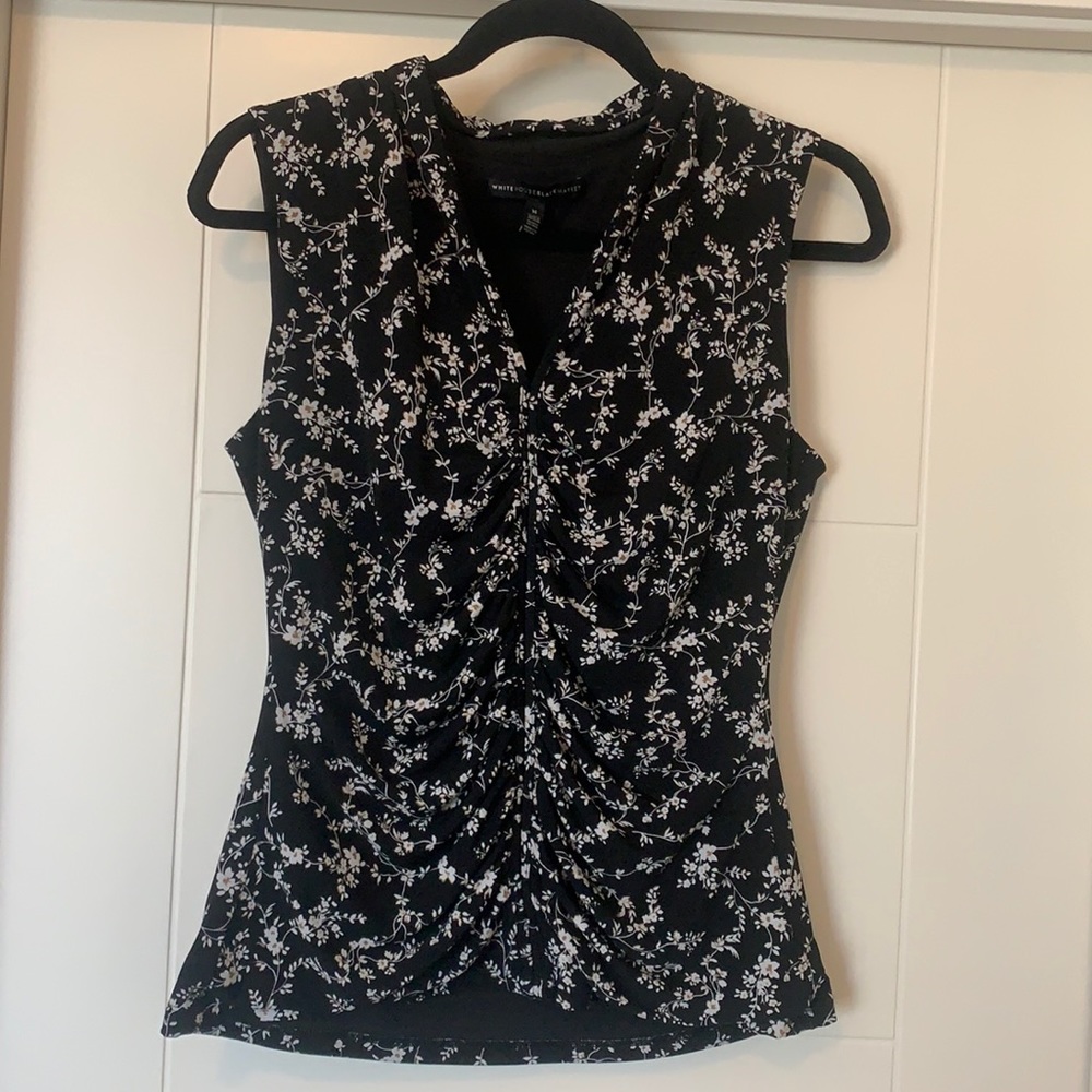 WHBM size M black and floral top